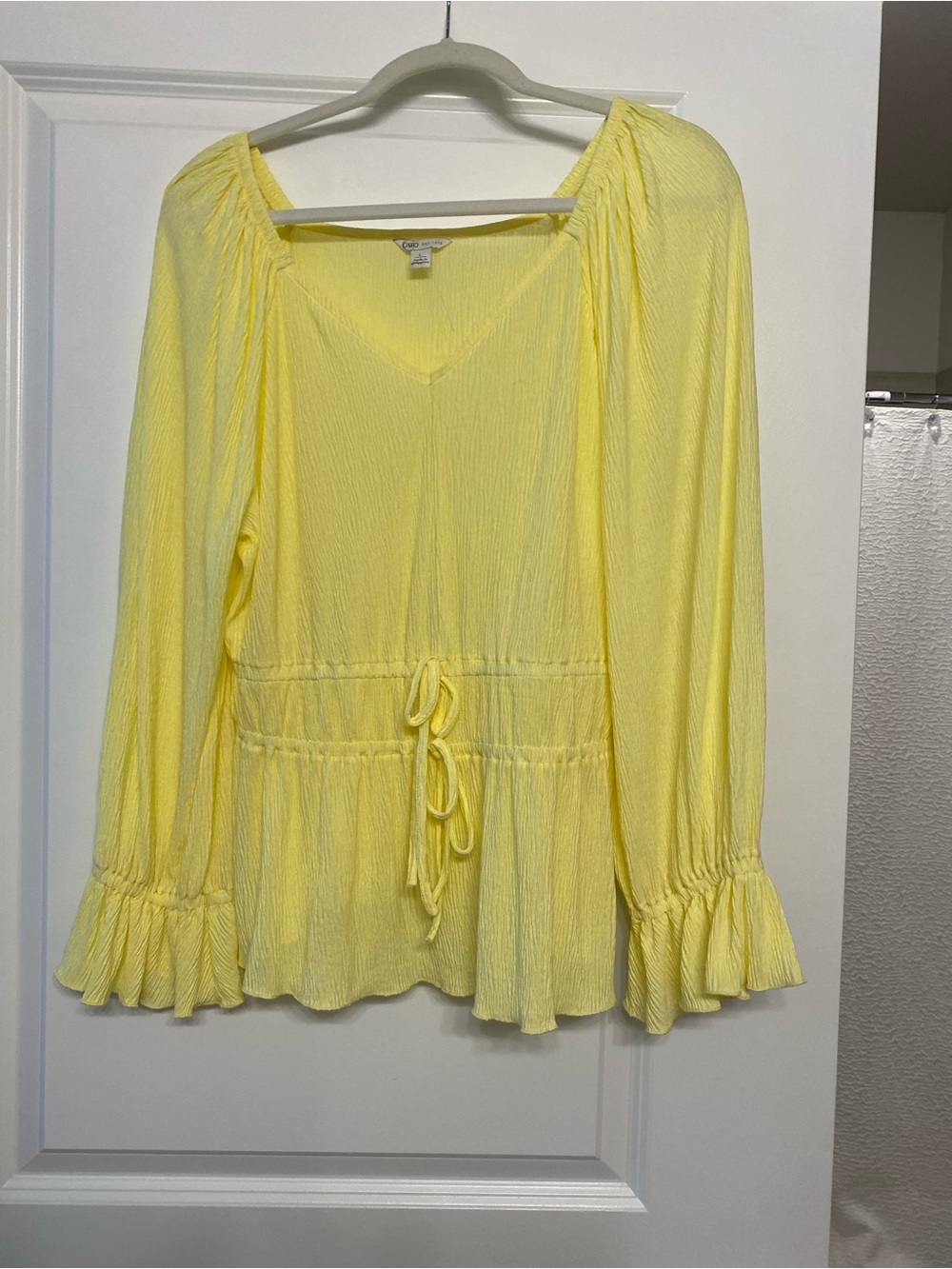 Cato Yellow Peplum Drawstring Tunic